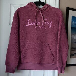 Hoodie Santa Cruz California Logo on Front Womens or Girls Pink Size Small NEW